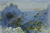 Cote Paintings - Eze Cote dAzur France by Edward Lear